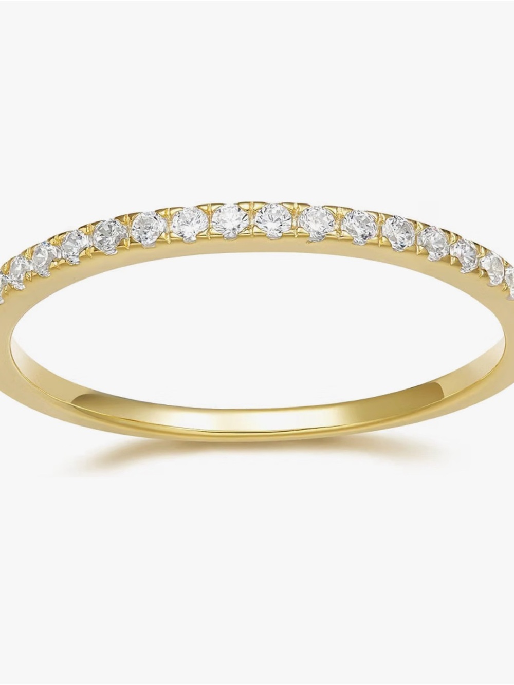 2mm Wedding Band Cubic Zirconia Half Eternity Ring Size 5.5